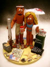 Wedding cake topper done for a marriage on the beach!...personalized with their favorite items..
