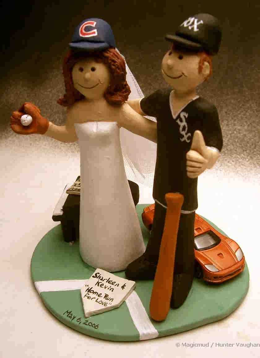 Baseball Fans Wedding Cake Topper....any team can be featured