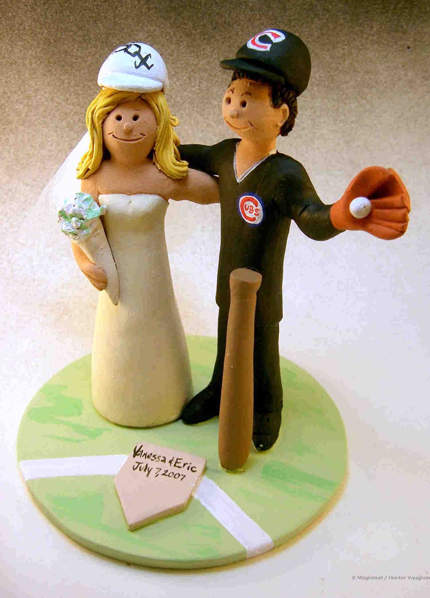 Chicago Cub's Baseball Wedding Cake Topper