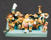 Clay caricature, made to order anniversary present mom & dad and whole family poolside