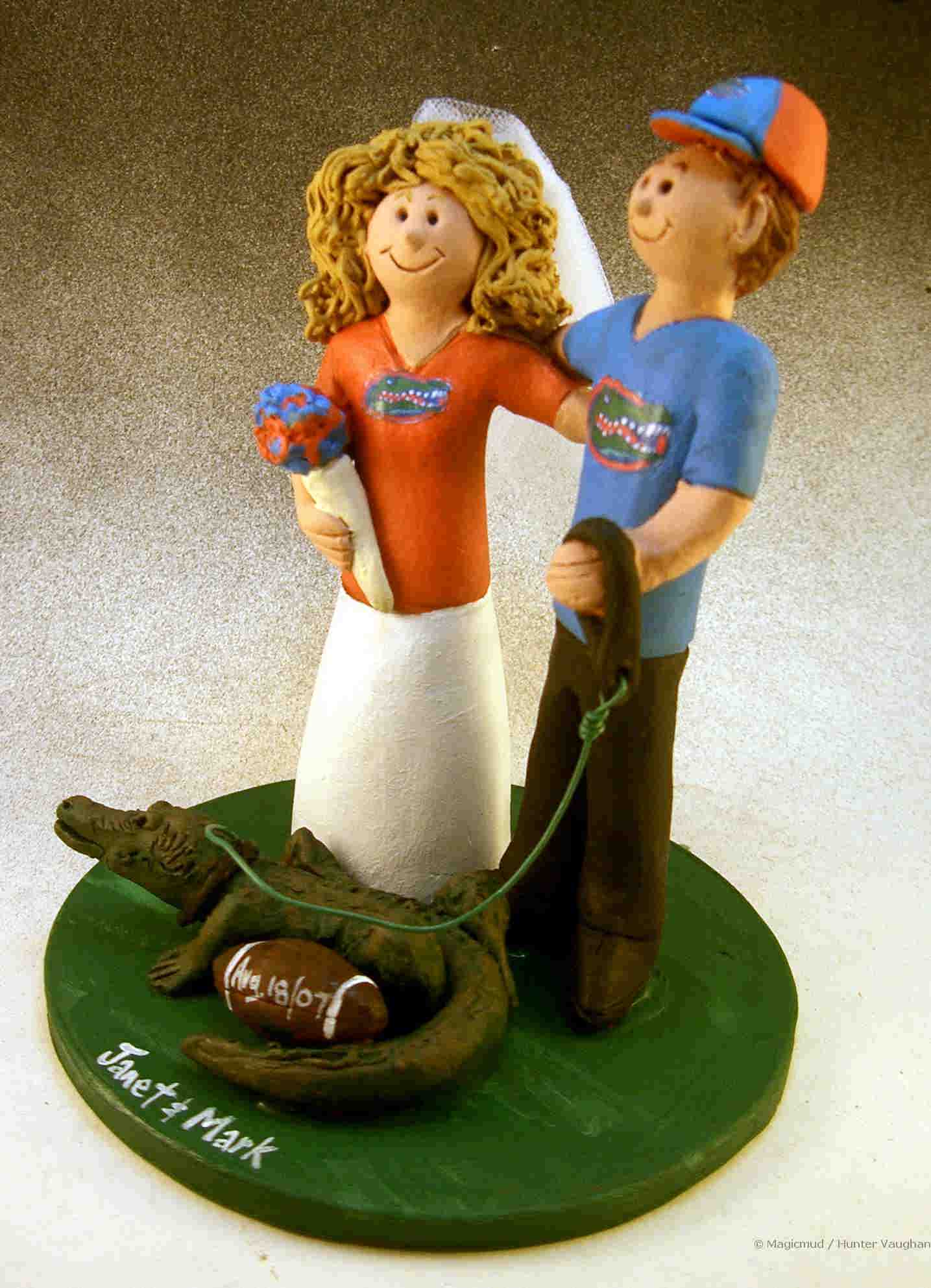 Florida Gator's Fans Wedding Cake Topper