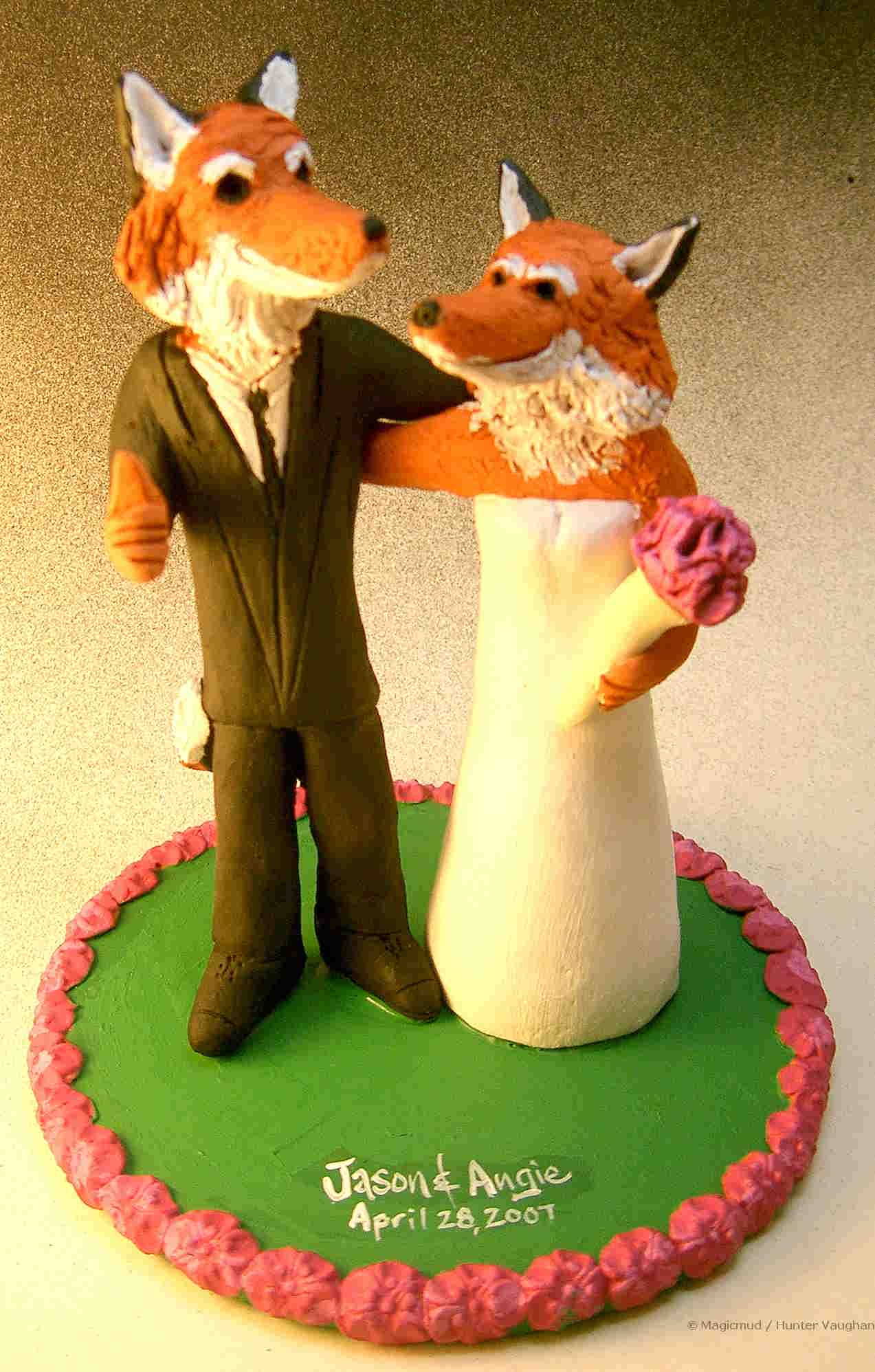 Foxes Wedding Cake Topper