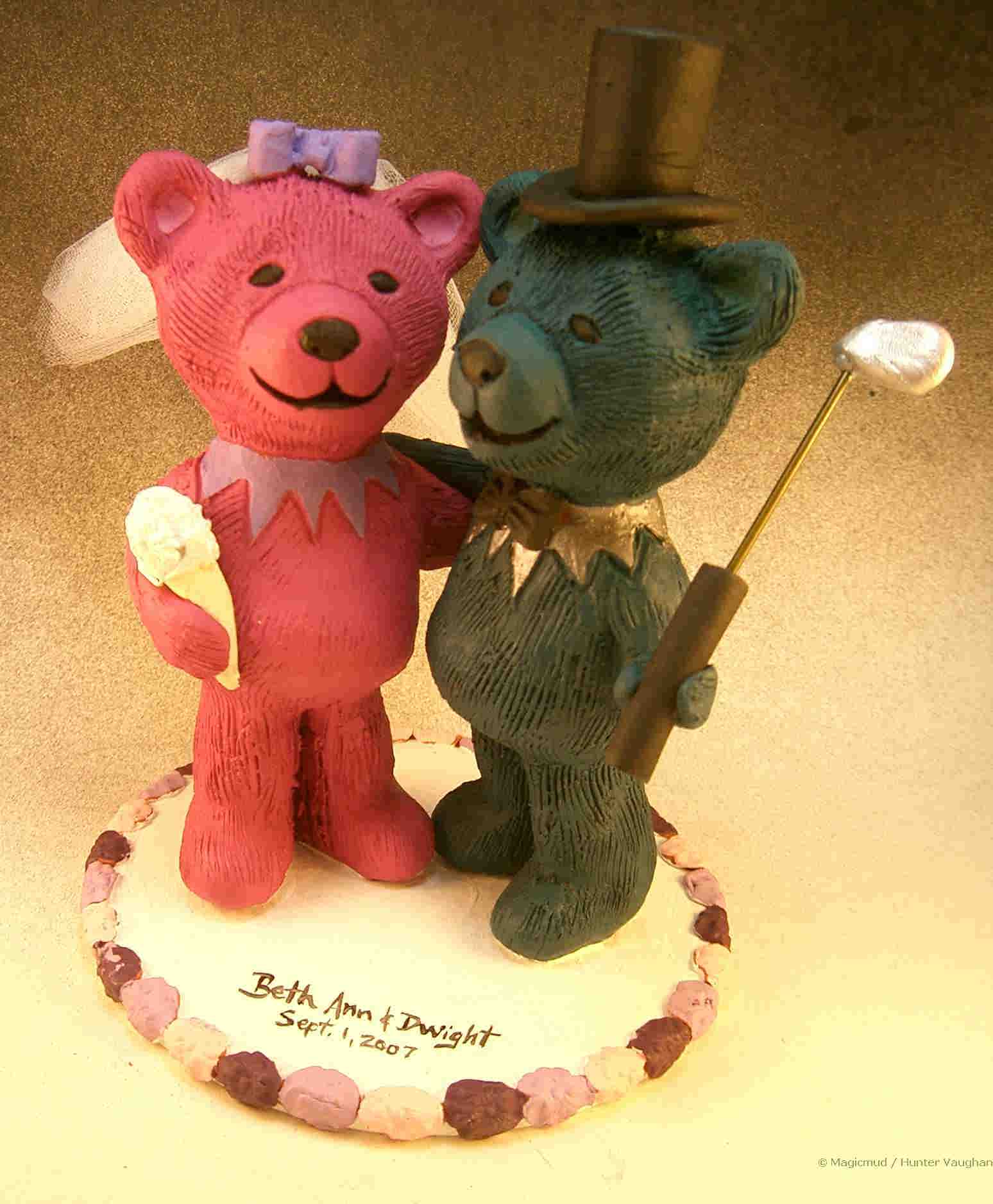 Golfing Bears Wedding Cake Topper