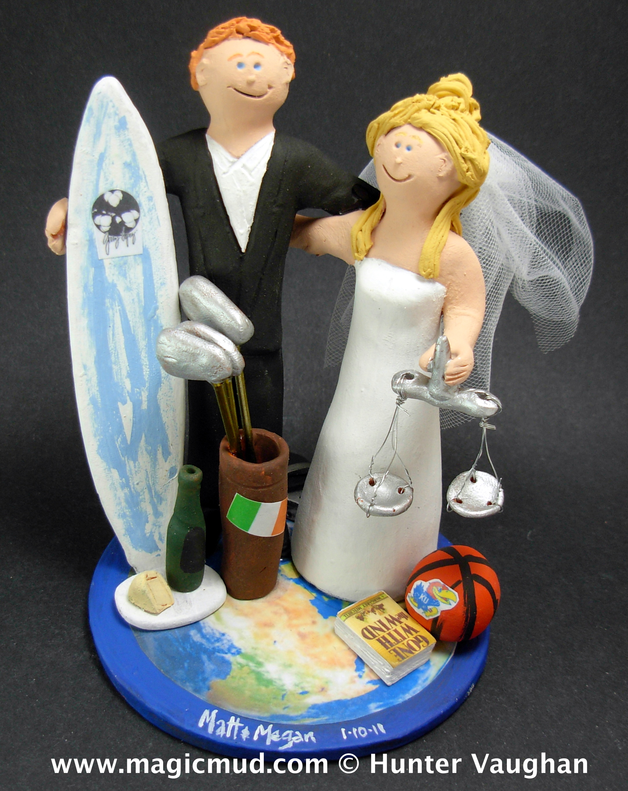 Surfers Wedding Cake Toppers