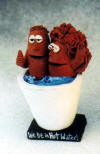  Clay Characters of Two  in a hot tub