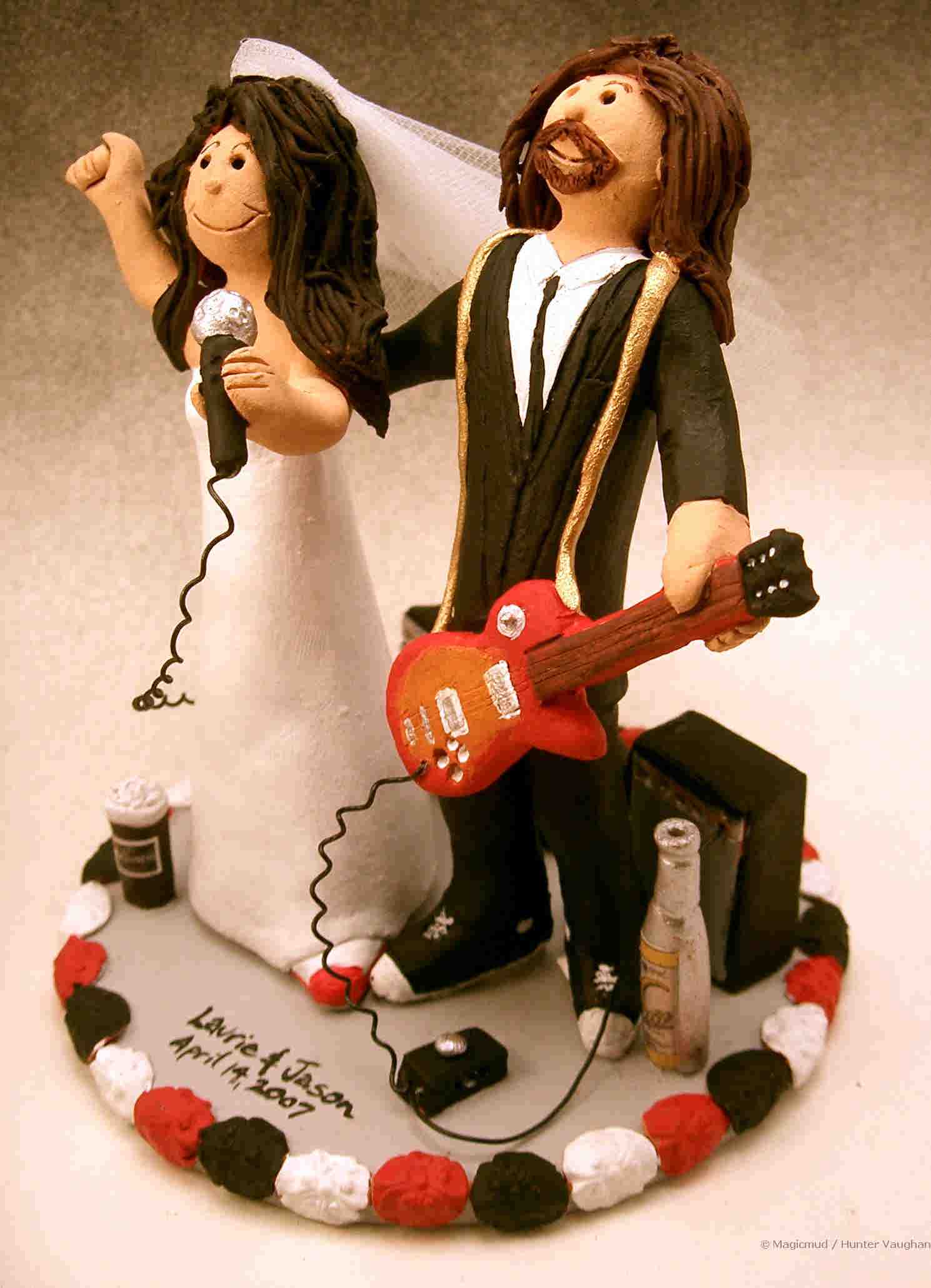 Rock stars live ....on  custom wedding cake topper...