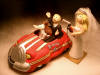 Personalized cake topper with car and dogs, a hairstyling to remember