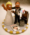 Wedding Cake Topper custom made for a blues singer bride and her artistic husband