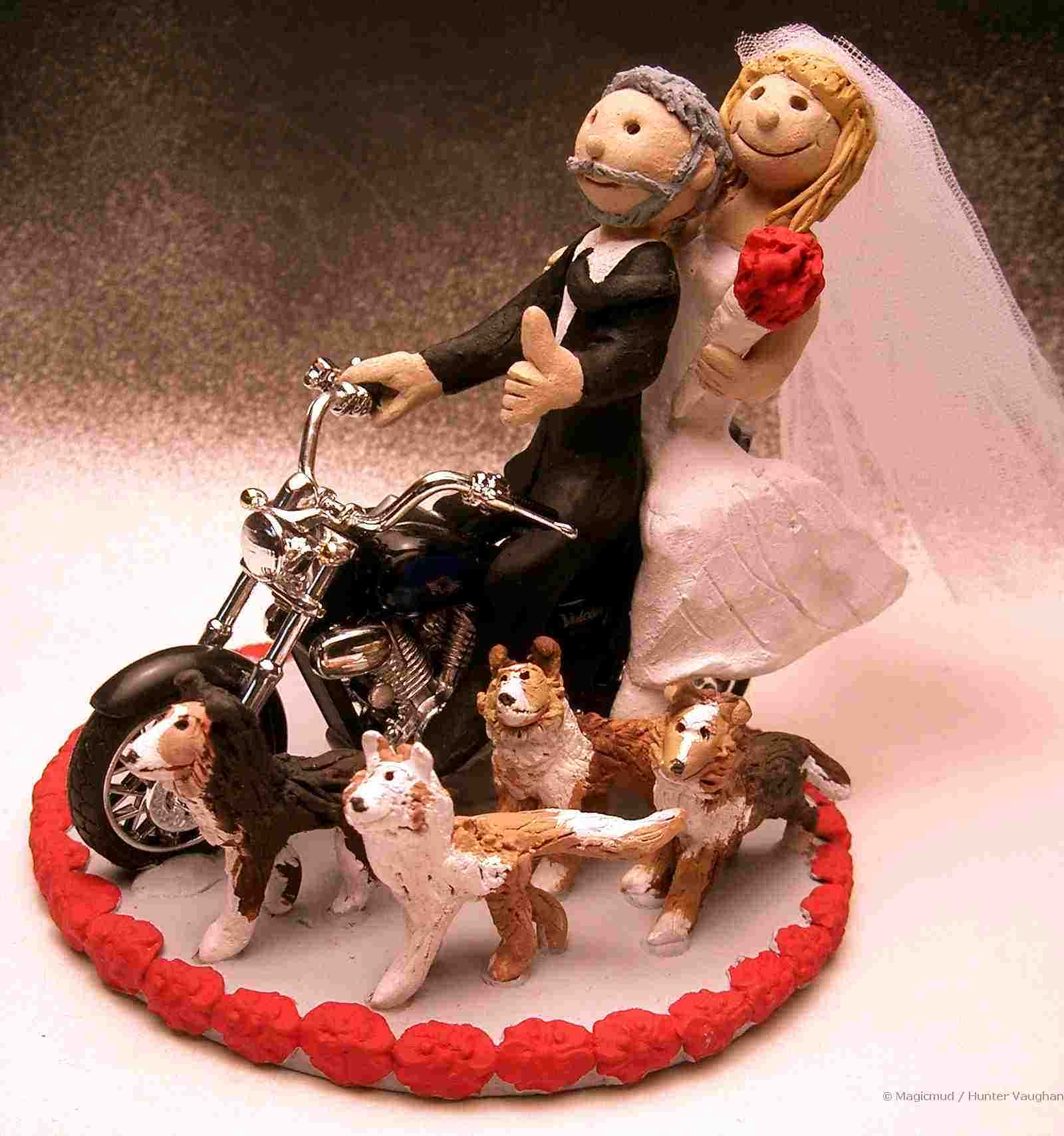Motorcycle Riders Wedding Cake Topper...totally unique!