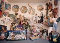 Clay sculptures created by Hunter, Lois and Jupiter Vaughan