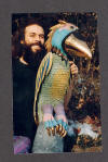bird sculpture of fired clay