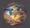 Ceramic Bird Tile custom made featuring tropical parrots