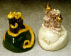 2 0f 300 unique models  created , with 24 kt. gold fired on spires of castle