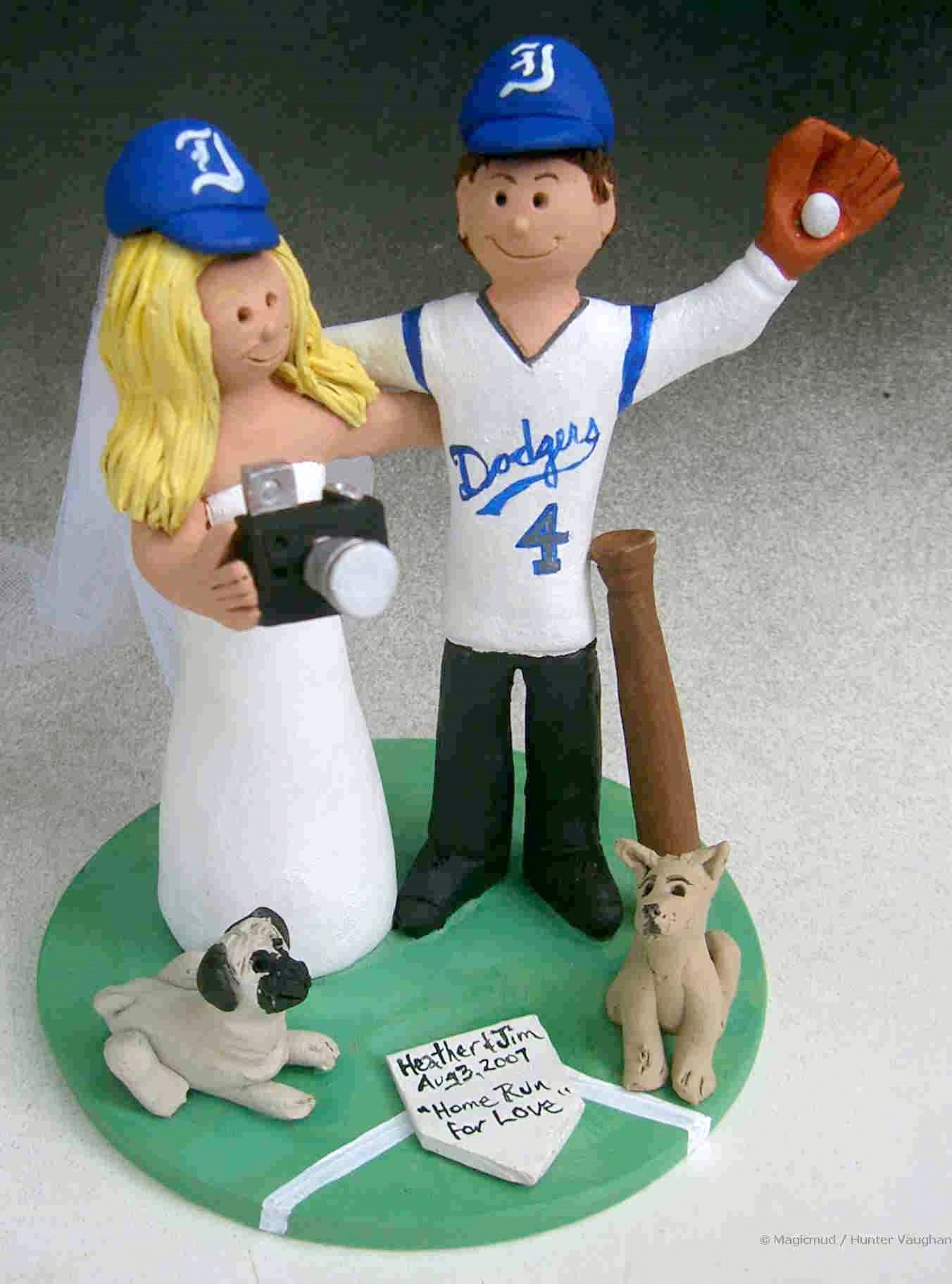 Dodgers Baseball Fans Cake Topper