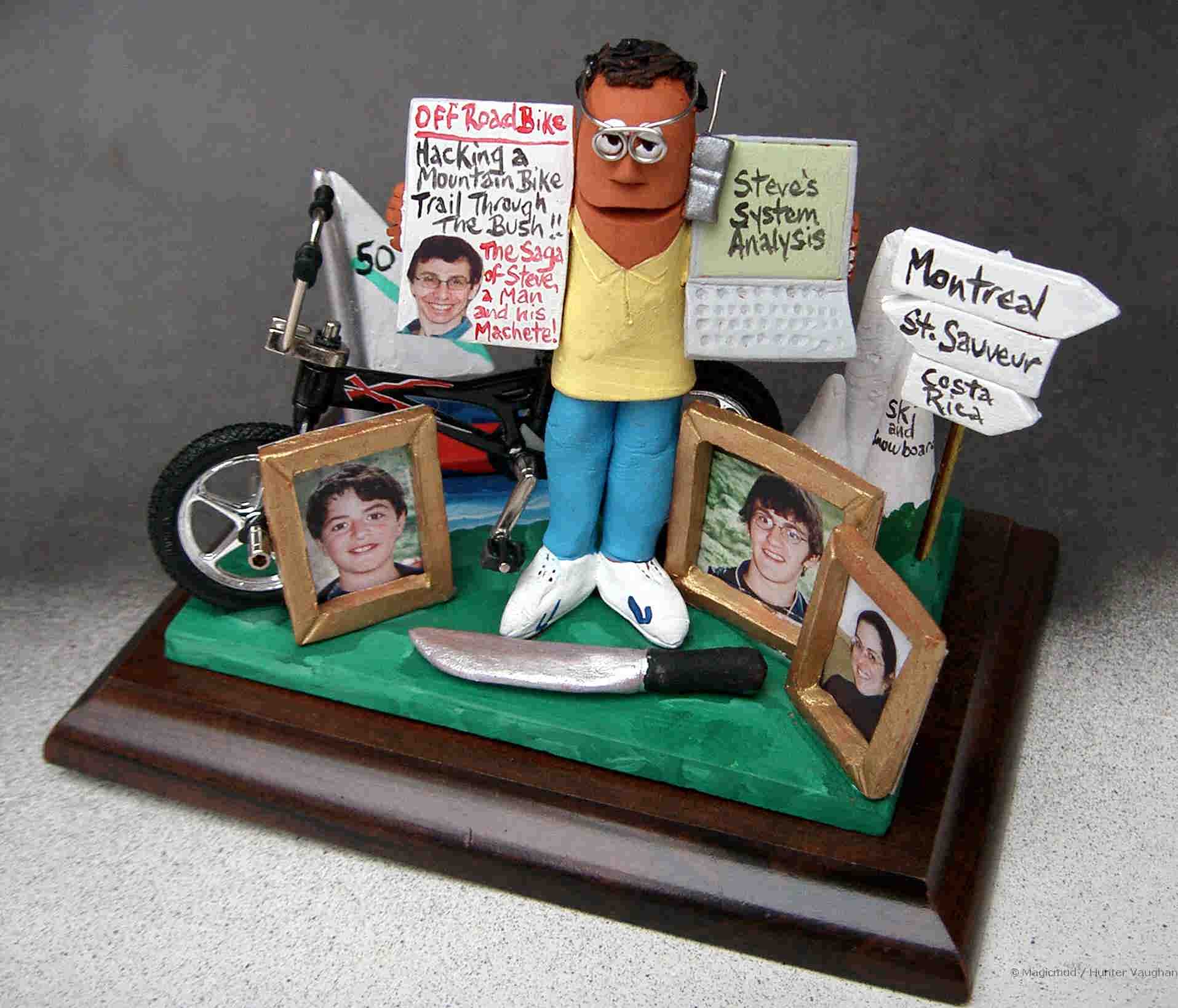 Dad S 50th Birthday Clay Caricature With His Mtn Bike Family Photos Destination