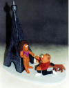 Funny Wedding figurine, the proposal in Paris, with that sniffing mutt