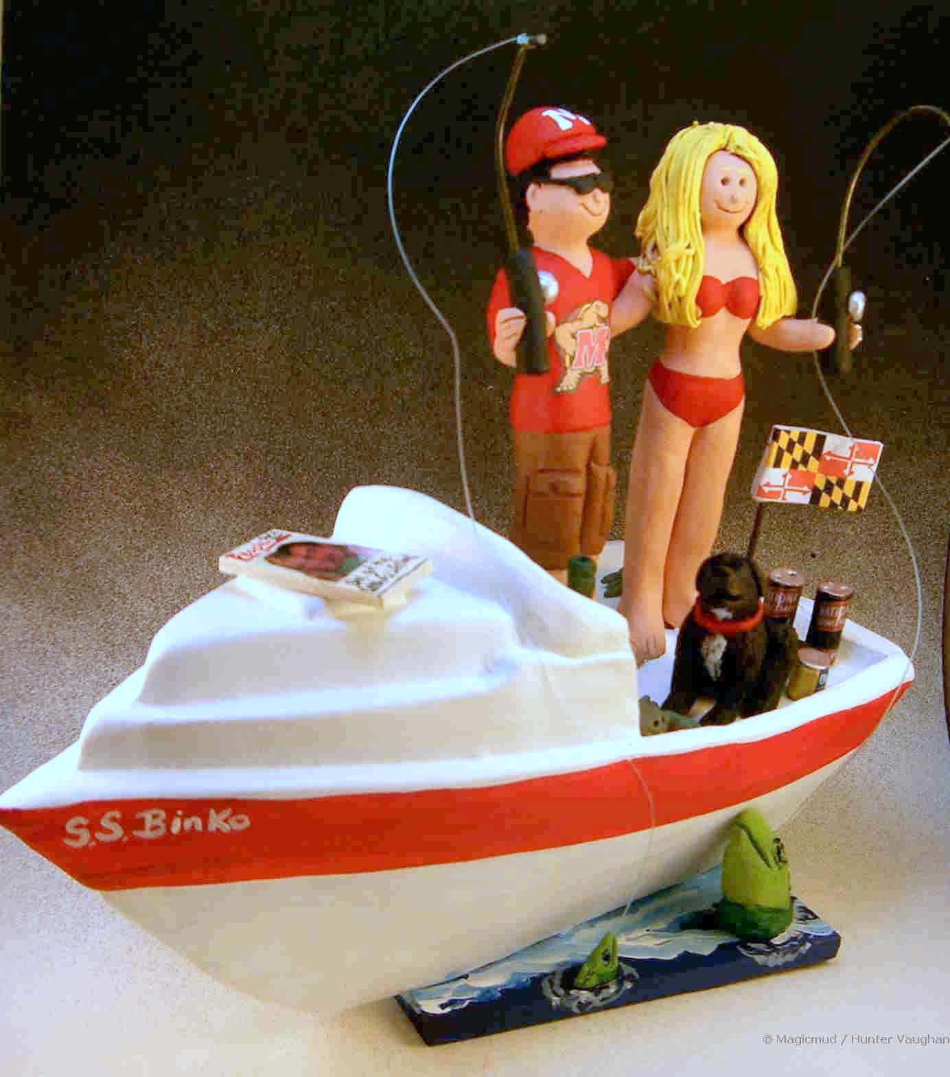 Wedding Cake Topper for a Fishing Couple